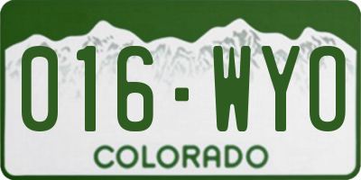 CO license plate 016WYO