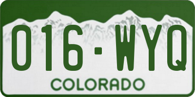 CO license plate 016WYQ