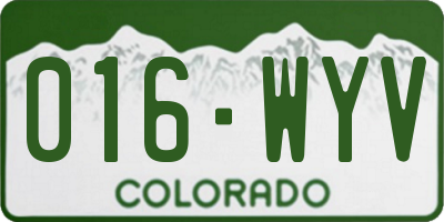 CO license plate 016WYV