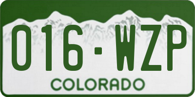 CO license plate 016WZP