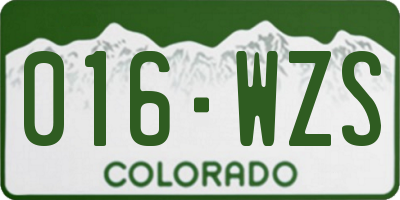 CO license plate 016WZS
