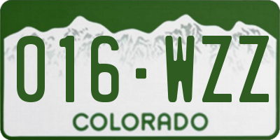 CO license plate 016WZZ