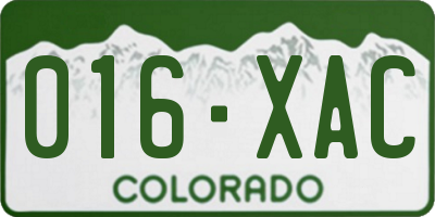CO license plate 016XAC