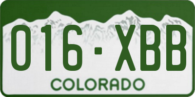 CO license plate 016XBB