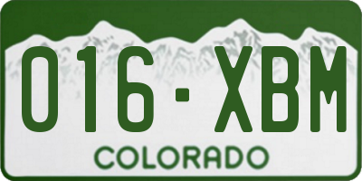 CO license plate 016XBM