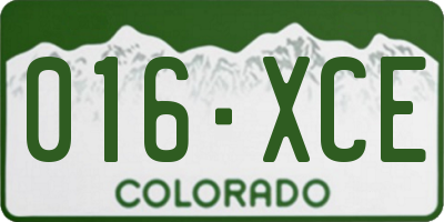 CO license plate 016XCE