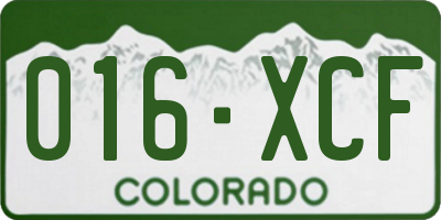 CO license plate 016XCF