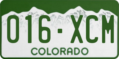 CO license plate 016XCM
