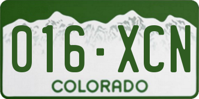 CO license plate 016XCN