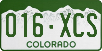 CO license plate 016XCS