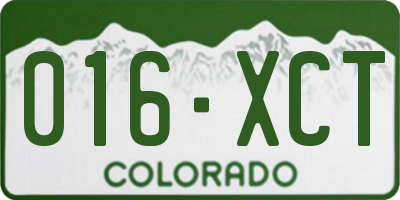 CO license plate 016XCT