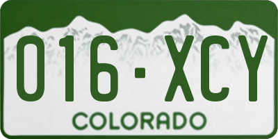 CO license plate 016XCY