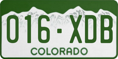 CO license plate 016XDB