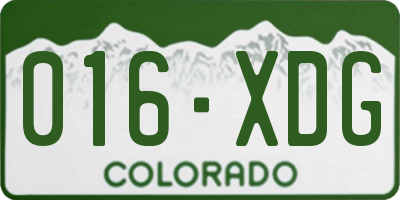 CO license plate 016XDG