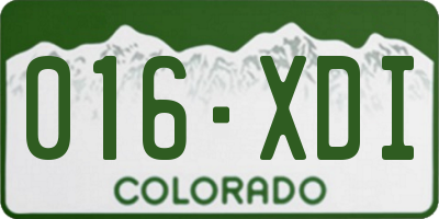 CO license plate 016XDI