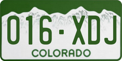 CO license plate 016XDJ