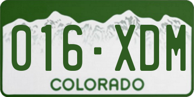 CO license plate 016XDM