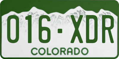 CO license plate 016XDR