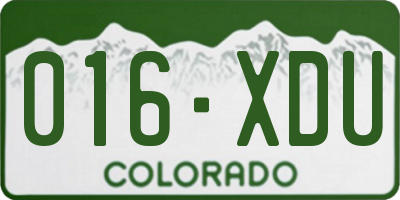 CO license plate 016XDU