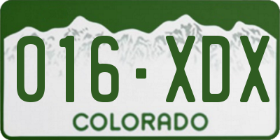 CO license plate 016XDX