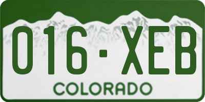 CO license plate 016XEB