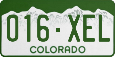 CO license plate 016XEL