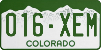 CO license plate 016XEM