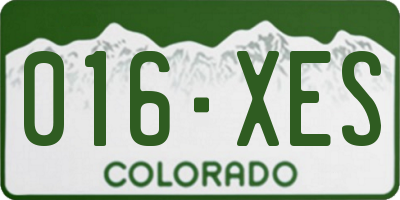 CO license plate 016XES
