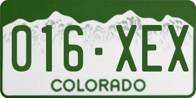 CO license plate 016XEX