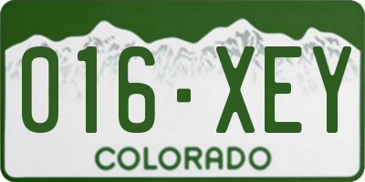 CO license plate 016XEY