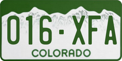 CO license plate 016XFA