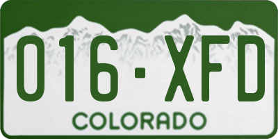 CO license plate 016XFD