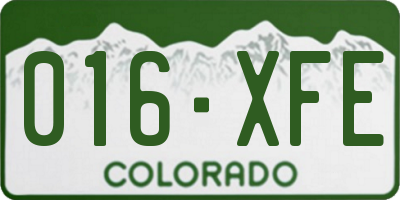 CO license plate 016XFE