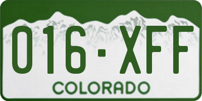 CO license plate 016XFF