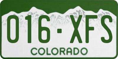 CO license plate 016XFS