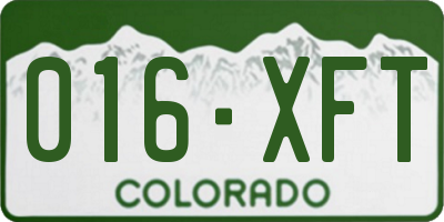 CO license plate 016XFT