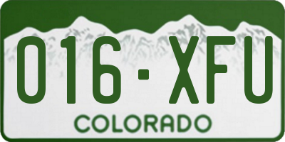 CO license plate 016XFU