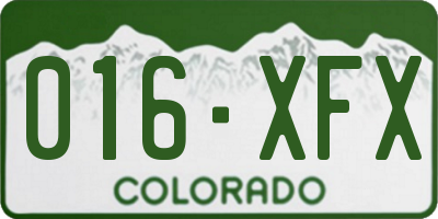 CO license plate 016XFX