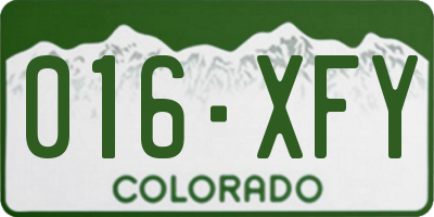 CO license plate 016XFY