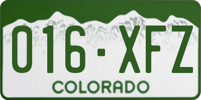 CO license plate 016XFZ