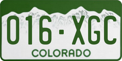 CO license plate 016XGC