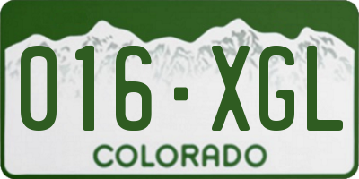 CO license plate 016XGL