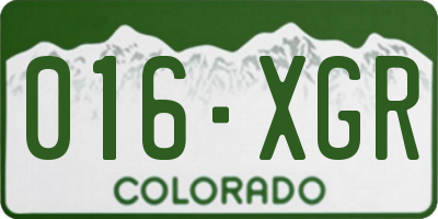CO license plate 016XGR