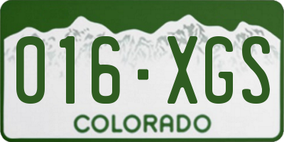 CO license plate 016XGS