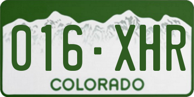 CO license plate 016XHR