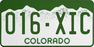 CO license plate 016XIC
