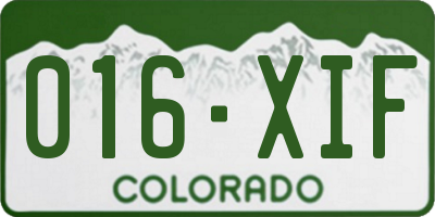 CO license plate 016XIF