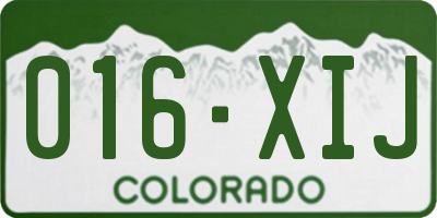 CO license plate 016XIJ