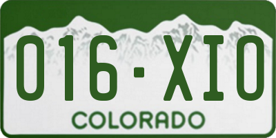 CO license plate 016XIO