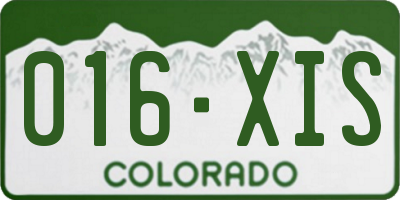 CO license plate 016XIS